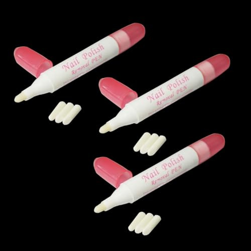 3Pcs Nail Polish Corrector Pen with 9 Replaceable Tips - Manicure Tool for Quick Nail Art Mistakes Cleanup