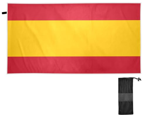 voucong Toallas de playa con bandera de España, 78.7 x 177.8 cm, suaves y absorbentes, toallas de playa de gran tamaño, repelentes de arena, accesorios antiesenciales