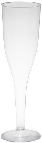 Papstar Stiel-Gläser für Sekt / Sektgläser (10 Stück) aus glaskar gespriztem Kunststoff, Füllinhalt 0.1 l, Durchmesser 5.1 cm, Höhe 17 cm, mit Füllstrich (bei 0.1 l) #12194