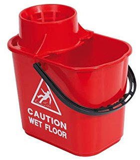 Abbey Professional Socket Mop Bucket with High Profile Wringer 15 Litres Red