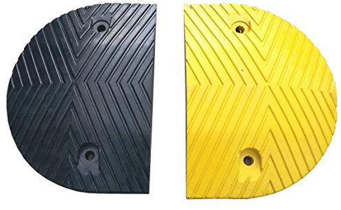 RSB-215EBY Bodenschwelle Paar schwarze und gelbe Endteile 25x35x5cm