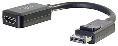 C2G Legrand - Cable DisplayPort a HDMI, Macho a Hembra, Cable DisplayPort Negro, Cable de Pantalla Digital de 8 Pulgadas, 1 Unidad, C2G 54322