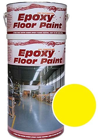 Epoxy Resin Floor Paint by Ask Coatings. for Garage, Industrial and Domestic. 5L (Safety Yellow)