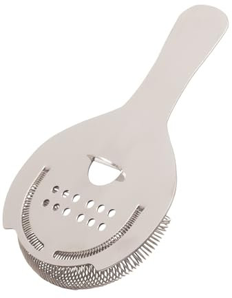 HIC Cocktail Strainer, 18/8 Stainless Steel, 6-Inches x 3.75-Inches