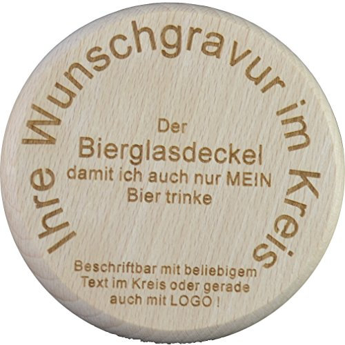 Bierglasdeckel mit individueller Gravur (2 Stück)