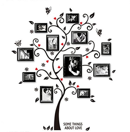 display08 Autocollant mural amovible avec cadre photo et arbre de famille - Décoration d'intérieur - 1#