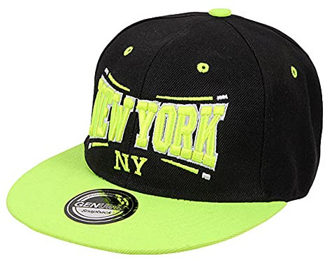 Cappy Baseballcap NEW YORK Hip Hop Schirmmütze Mütze Käppi Schwarz Neongrün Streetware