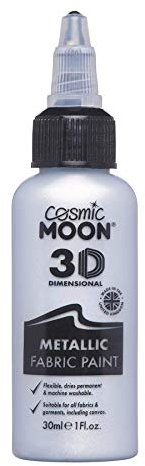 Cosmic Moon - Hochwertige Stofffarbe für einen schimmernden Metallic-Look - 30ml - Silber