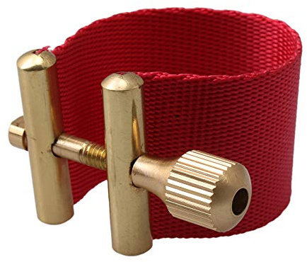 Yibuy Abrazadera de sujeción para saxofón tenor alto agudo saxofón boquilla de goma, color rojo