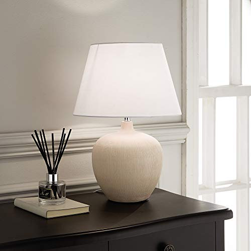 K LIVING Table Lamp Pink Glazed Ceramic Base and White Fabric Coated Shade