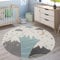 Paco Home Teppich Kinderzimmer Kinderteppich Spielteppich Junge Mädchen 3D Optik Modern Pastell Berge Wolken Sterne, Grösse:Ø 120 cm Rund