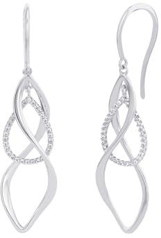 Amor Ohrhänger 925 Sterling Silber Damen Ohrschmuck, mit Zirkonia synth., 3,5 cm, Silber, Kommt in Schmuck Geschenk Box, 2026208