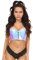 Daisy corsets Damen Aufwändiges blau/lila Holo kurzes Top Bustier, 6X
