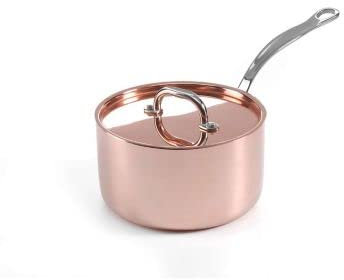Samuel Groves C4P0503RH 18cm Copper Induction Saucepan with Lid, Stainless Steel