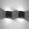 Klighten 2 Stück LED Wandleuchte 7W Aussen Innen Up Down Aussenleuchte Wand, Außenwandleuchte Wasserdicht IP65 Wandlampe aus Aluminium für Eingang Garten Korridor, Kaltes Weiß 6000K, Schwarz