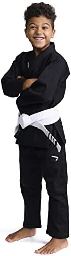 IPPONGEAR Unisex Kinder Rookie Brazilian Jiu Jitsu Anzug, Schwarz, 7 Jahre EU