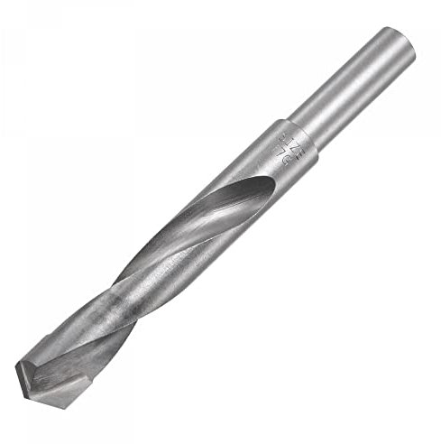 sourcing map 17mm Reduced Shank Cemented Carbide Twist Drill Bits for Hardened Steel Stainless Steel, 1/2 Inch Straight Shank