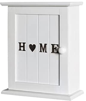 HAKU Möbel Schlüsselkasten weiß, MDF, Metall - Maße: B 26 cm x H 32 cm x T 12 cm, Style: Coastal Furniture