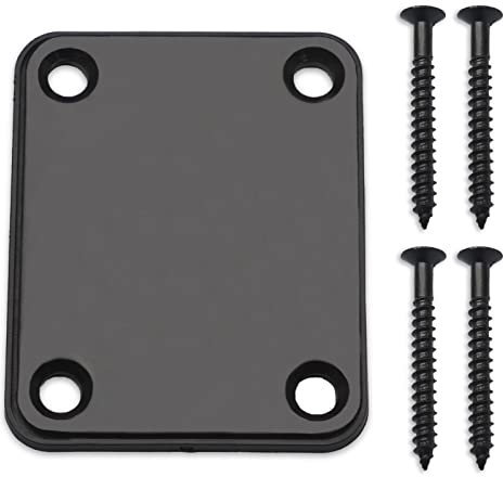 MAXCHEER Electric Bass Guitar Neck plate Guitar Neck Joint Connecting Strengthen Plate Guitar Parts (Black)