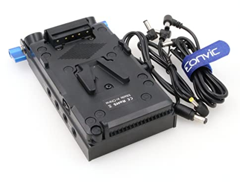 Eonvic V Mount Battery Plate pour Sony BMPCC 4K/6K DSLR Camera V Lock Plate Alimentation avec Pince à Tige de 15 mm et Plusieurs Ports de Sortie