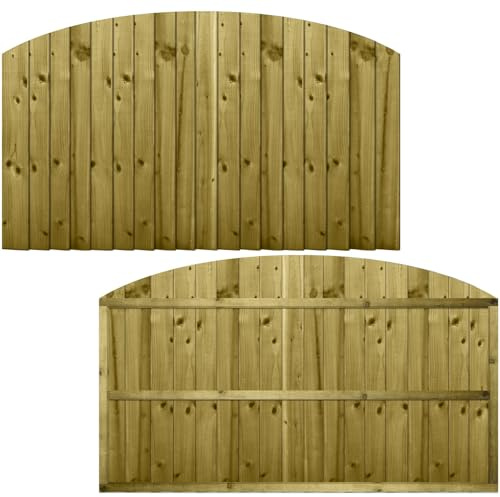 Dome Top Wooden Garden Fence Panel, 6ft x 3ft Feather Edge Fully Framed | 112cm High x 183cm Wide, Arch Top, Heavy Duty, Treated Timber Closeboard, for Perimeter Boundary & Outdoor Privacy Fencing
