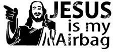 MACMRD Auto Aufkleber Jesus Ist Mein Airbag Auto Styling PVC Wasserdicht Schwarz Religiös Oval Einfarbig, Buchstabe Outdoor
