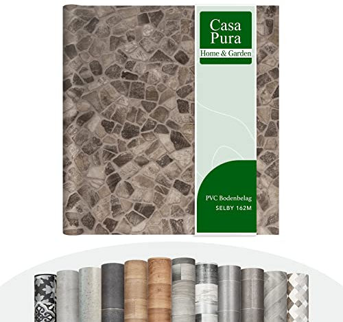 casa pura Vinylboden Meterware Atlantic - Holzoptik Fliesenoptik Steinoptik - PVC Bodenbelag - Vinyl Designbelag für Küche, Bad & Wohnbereich (Selby 162M, 200x150 cm)