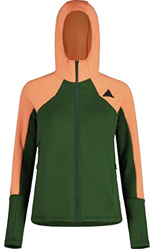Maloja W Duronm. Jacke Colorblock-Grün - Elastische schnelltrocknende Damen Multisport Fleecejacke, Größe M - Farbe Fir