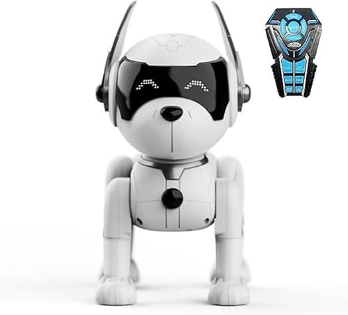 Mini perro robótico con control remoto - Juguete de interacción táctil, bailando, cantando, perro inteligente con modo de programación, perfecto para niños a partir de 3 años