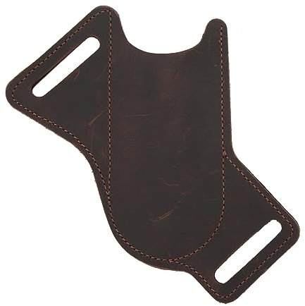 Alomejor Funda de Cuchillo Plegable EDC de Piel de Vaca con Diseño de Cinturón de Bolsillo Funda de Cuero Ligera para Acceso Rápido