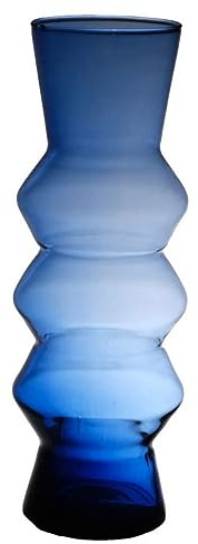 INNA-Glas Vase ERCELINA aus Glas, recycelt, klar-blau, 36 cm, Ø 13 cm | Farbige Vase