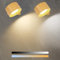 Diealles Shine Applique Murale Intérieure 2 Pack, Rechargeable Lampe Murale avec 3 Luminosités et Couleurs, Lampe de Chevet Tactile Rotatif à 360°, pour Chambre Cuisine Salle de Bain Salon (Bois)