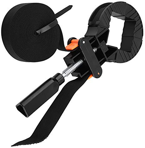 lyrlody 6M - Abrazadera de esquina ajustable con 4 pinos, soporte para marcos de fotos, herramienta de carpintería, nailon, abrazaderas de cinta para trabajar la madera, abrazadera de trinquete para