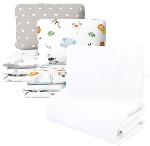 Baby Bettdecke und Kissen Kinderdecke 90x120 cm - Kinderbettdecke Kinder Bettdecken Set und Decke für Kleinkind Babybett Mikrofaser Weiß Set mit Bettwäsche Oeko-Tex-Zertifikat