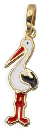 GÜNSBERG Storch Klapperstorch Anhänger echt 8 Karat Gold 333 (Art.206064)