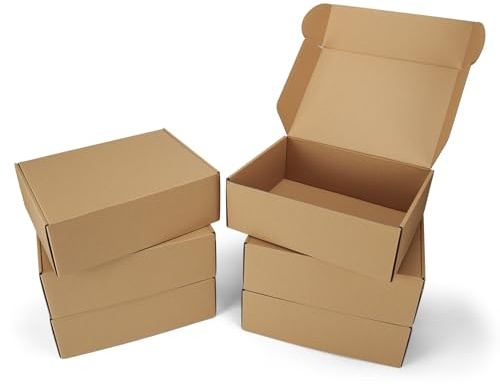 Serwrsw 12x9x4 Shipping Boxes Set of 6, Medium Cardboard Boxes for Packaging, Brown Mailing for Small Business