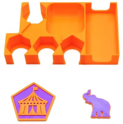 Einsatz/Organizer, Startspielermarker und aktives Nummernplättchen für Scout – 3 Stück. Brettspielzubehör und 3D-Erweiterungen