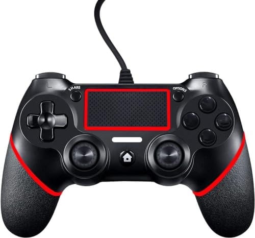 PS-4 Wired Controller for PC with Double Vibration and Motion Motors,Compatible with Windows 11/10/8/7 USB Plug Gamepad Joystick with Vibration and Anti-Slip Grip,Ergonomic
