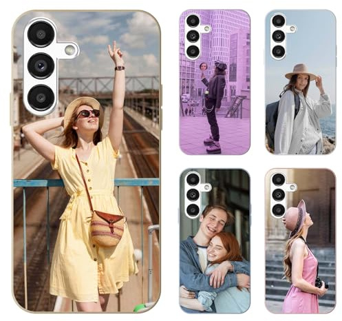 LQGBFCLK Personalisierte Handyhülle für Samsung Galaxy A34 5G–Selbst gestalten mit eigenem Foto, Bild, Text oder Logo–Individuelle TPU Hülle in Schwarz