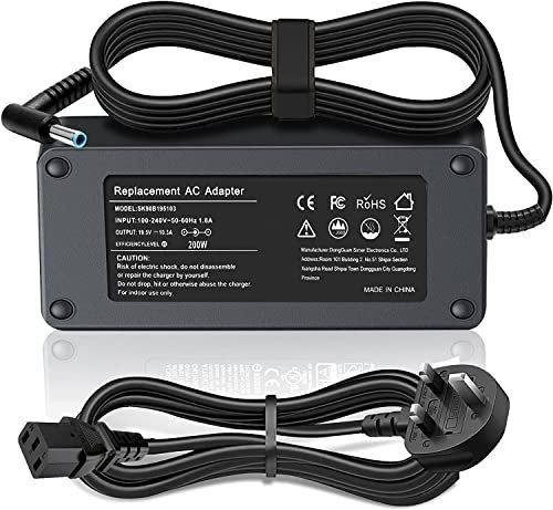200W charger,Replacement Compatible for HP ZBook 15 17 G3 G4 G5, ZBook Studio G3 G4 G5, TPN-CA03 TPN-DA10 TPN-LA21 L00895-00 815680-002 15-DH0009TX RTX2080 15-DH0007TX RTX2060 Power Adapter