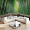 NAWVNMI Papier peint forêt de bambou à coller et à décoller, décoration murale avec chemin bordé d'arbres, papier peint amovible pour salon, chambre à coucher, cuisine, meubles d'accent
