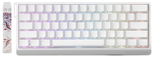 FKZ MADLIONS MAD 60 HE Clavier de jeu magnétique RVB, effet Hall 60 %, déclenchement rapide, activation réglable, remplaçable à chaud, touches latérales imprimées pour PC/Mac (blanc)