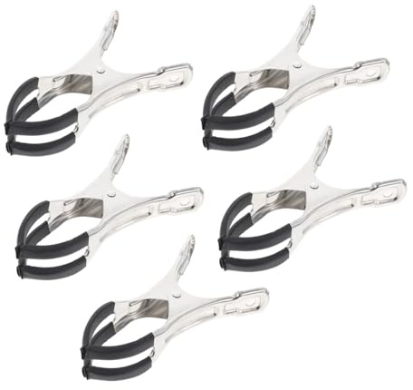 Saxophone Repair Clip for Clarinet Maintenance, Tightens Cushion Fit | Stainless Steel with Non-slip Leather Case, Presses Key Covers, Black Finish, for Wind Instrument Repairing