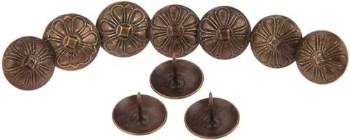 Pointes de tapissier 20 pièces Antique boîte en bois caisse meubles clous punaise fer tête plate clous punaises décoratives goujon 11 * 17mm argent broches clou