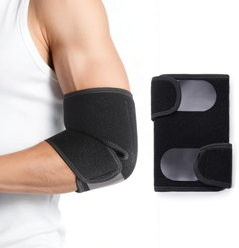 Banda de codo con ligera compresión, manguito ajustable para el codo contra el codo de tenista, codo de golfista, tendinitis, soporte para aliviar el dolor para el día a día, el trabajo y el deporte