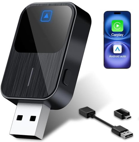 LaifuTu 2025 Neuer Android Auto Wireless Adapter, Carplay Wireless Adapter mit USB/Type-C Plug & Play, Carplay Adapter, Car Play Adapter Auto, Wireless Carplay Adapter für Ios 12+/ Android 11+