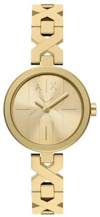Armani Exchange Uhr für Damen, Quarz Zwei Zeiger Werk und 32 mm Gehäusegröße mit Edelstahlarmband