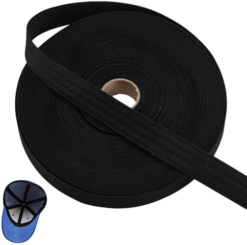 BENECREAT 15M Golfmützen Schweißfutter Mit Vier Einkerbungslinien Schwarzes Hut Futterband Polycotton Band Zum Nähen Basteln Zubehör Baseball/Tennismütze 30mm Breit