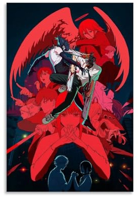 GOMFQUMVY Chainsaw Poster Man Denji Anime Comics Manga Vintage Cover Für Zimmer, Ästhetische Leinwand-Wandkunst, Schlafzimmer-Dekor Posters 12x18inch(30x45cm)