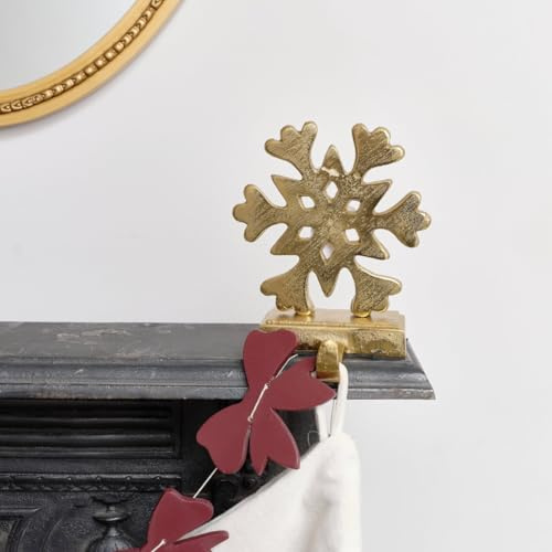 Melody Maison Gold Snowflake Christmas Stocking Holder